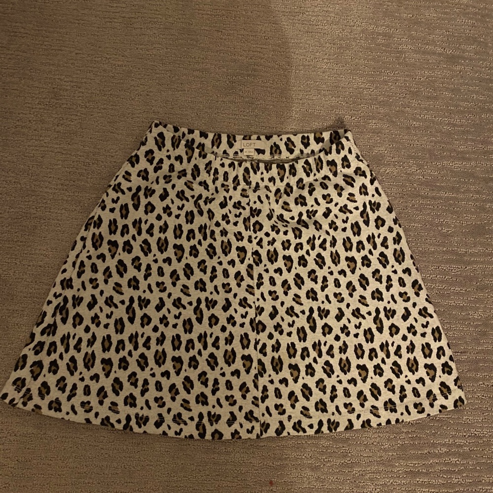 Loft Leopard Swing Skirt